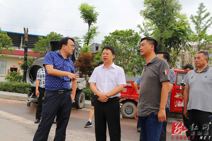 现场调度开发建设工作,县委常委,常务副县长蔡龙,副县长张肇琴陪同